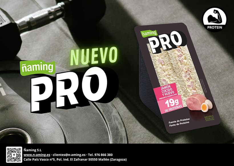 Ñaming amplía su gama PRO con un nuevo sándwich de jamón cocido y huevo
