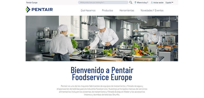 Pentair presenta su nuevo sitio web 'Pentair Foodservice'